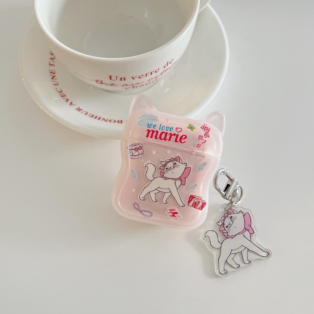 Vỏ Bảo Vệ Hộp Sạc Tai Nghe Bluetooth Airpods 1 / 2 / Pro / 3 Generation Pro2 Hình Tai Mèo Màu Hồng Dễ Thương