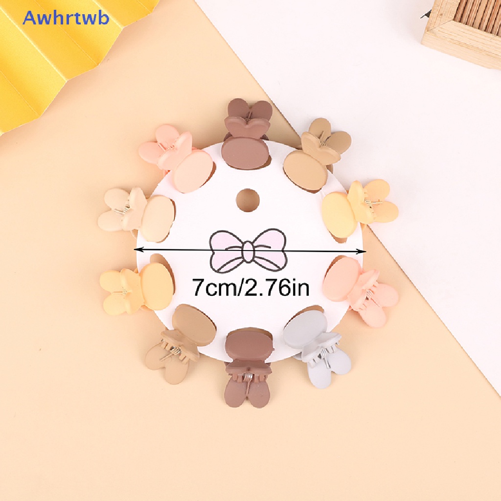 Set 10 Kẹp Tóc Càng Cua Nhỏ Hình Ngôi Sao / Bướm Màu Kẹo Ngọt Dễ Thương Cho Bé Gái Mới