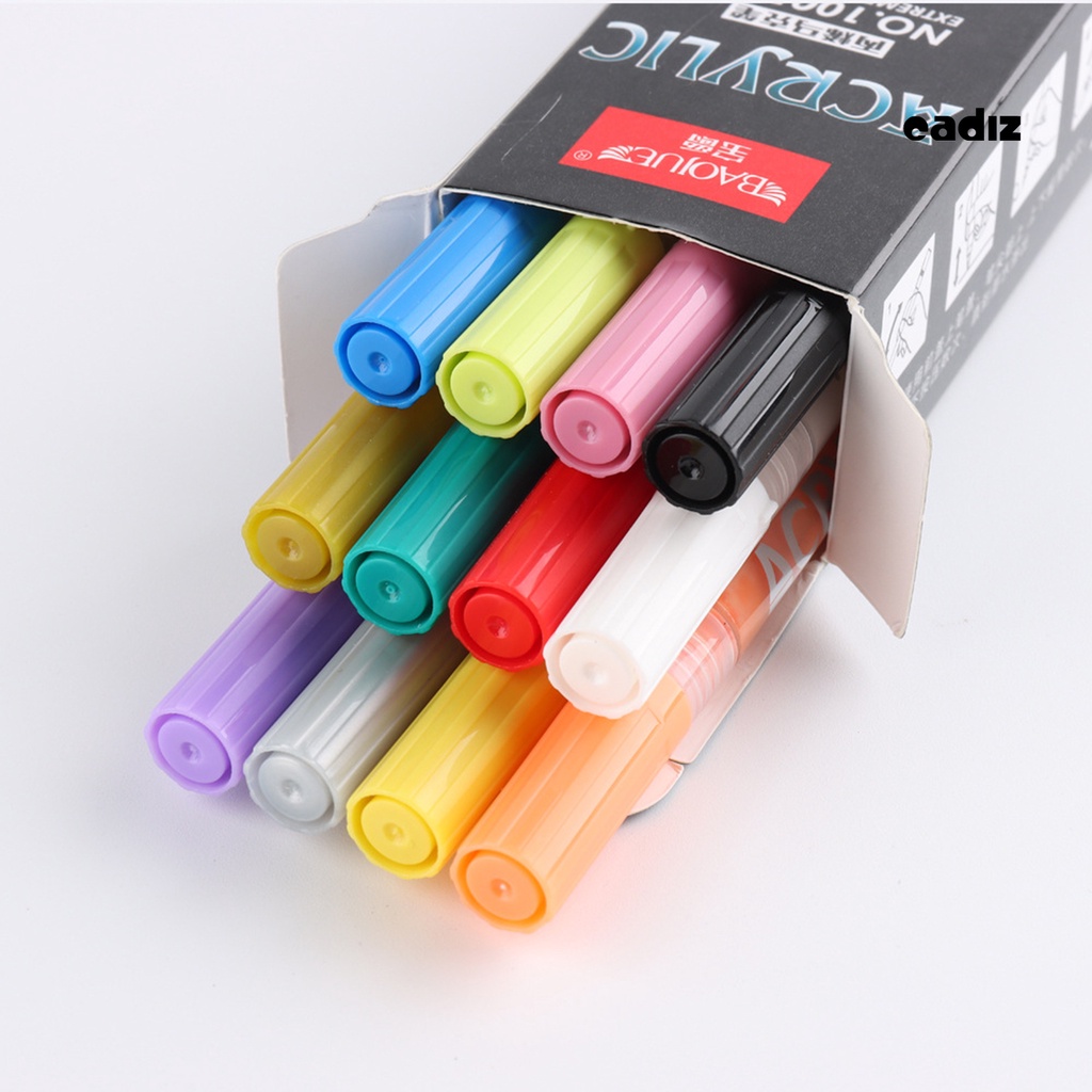 Bộ 12 Cây Bút Vẽ Móng Tay 12 Màu Chống Nước Mịn Màng DIY