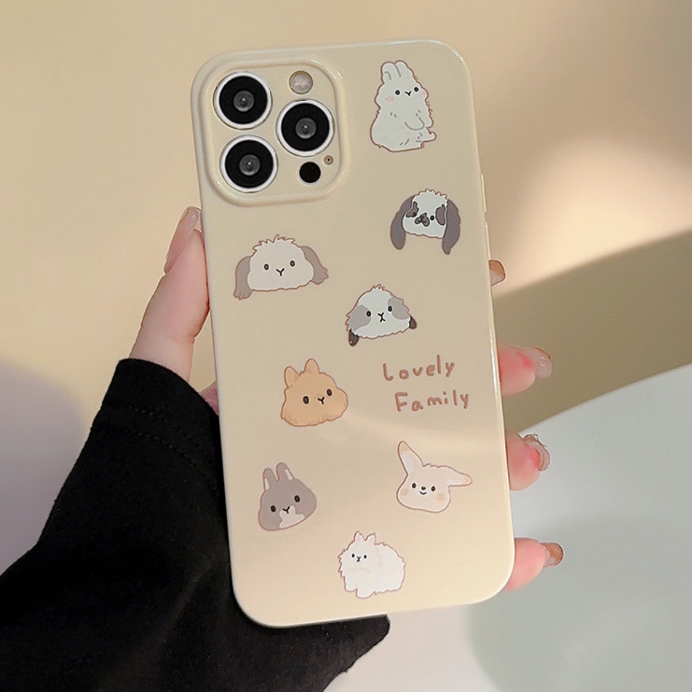 Ốp Điện Thoại TPU Dẻo Họa Tiết Hoạt Hình Chú Thỏ Dễ Thương Chống Trầy Cho IPhone 11 12 13 14 Pro Max