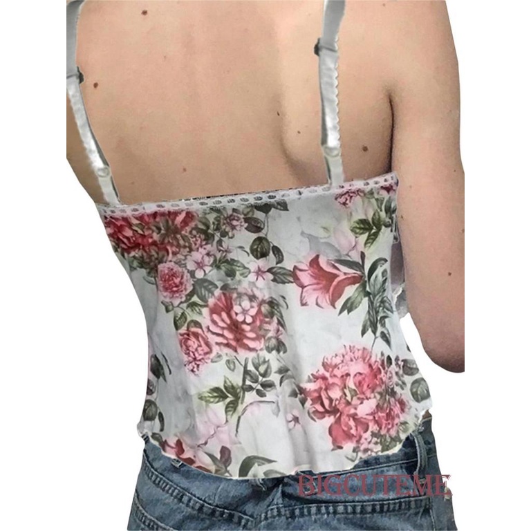 Áo Hai Dây Cổ Chữ V In Họa Tiết Hoa Thời Trang Mùa Hè Dành Cho Nữ