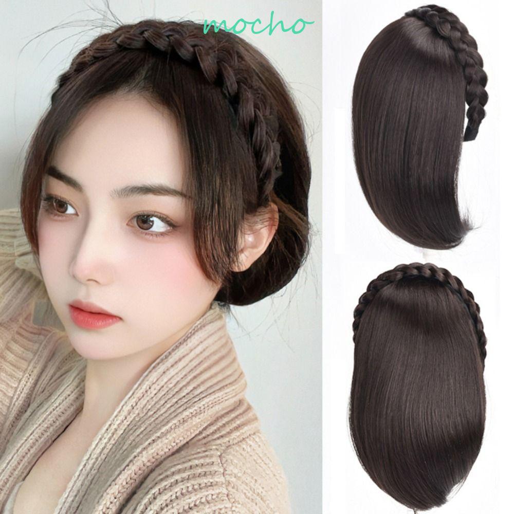 Cài Tóc Giả Dạng Bện Bằng Sợi Chịu Nhiệt Màu Đen Sành Điệu Cho Nữ