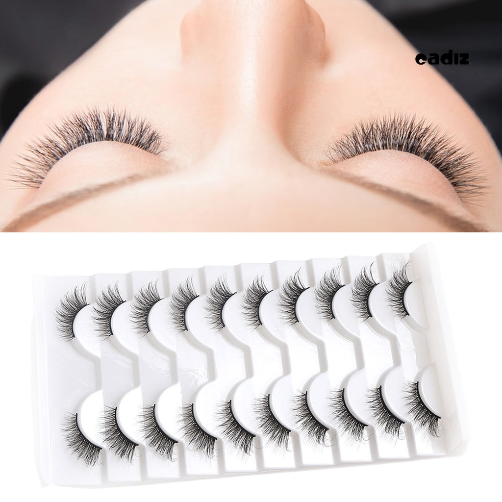 Set 10 Cặp Lông Mi Giả 3D Tạo Hiệu Ứng Trang Điểm Tự Nhiên