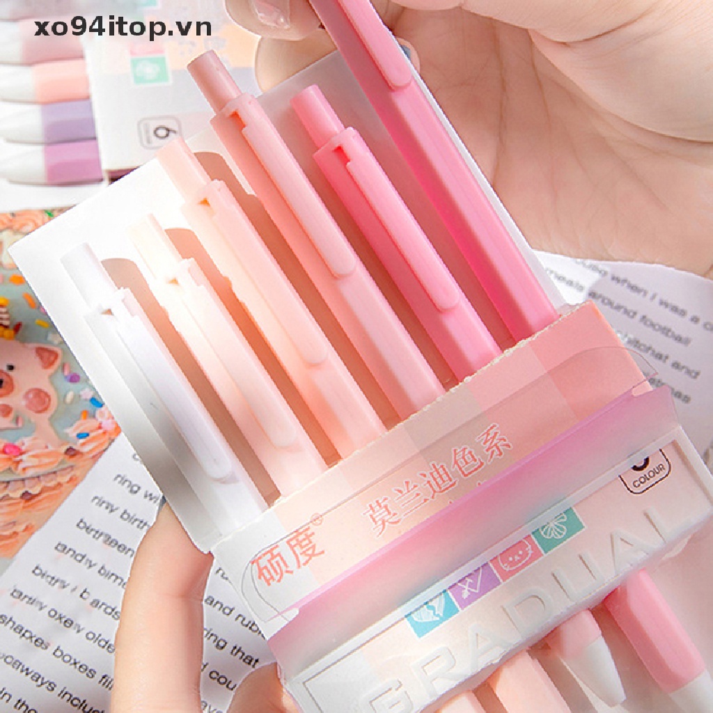 Set 6 Bút Bi Mực Đen Ngòi 0.5mm