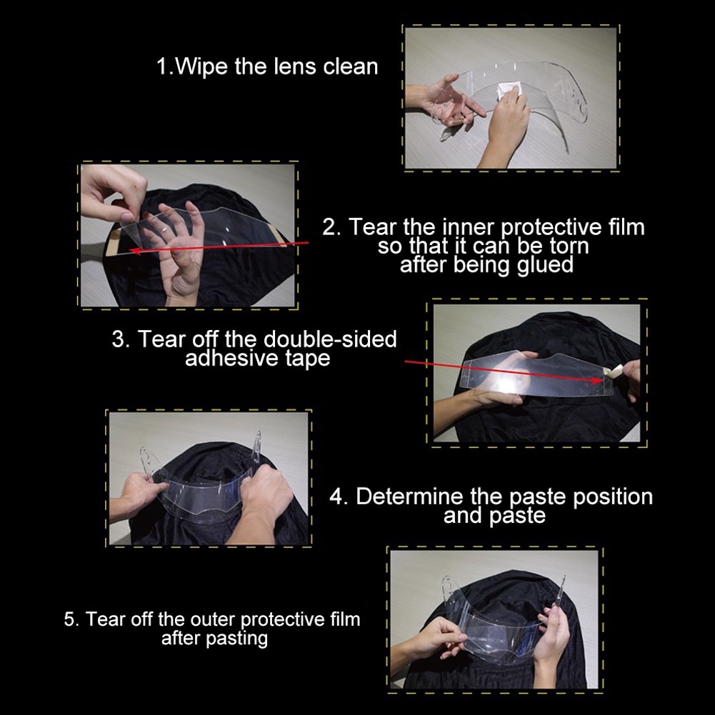 Tấm Phim Trong Suốt Dán Mũ Bảo Hiểm Chống Sương Mù Tiện Dụng