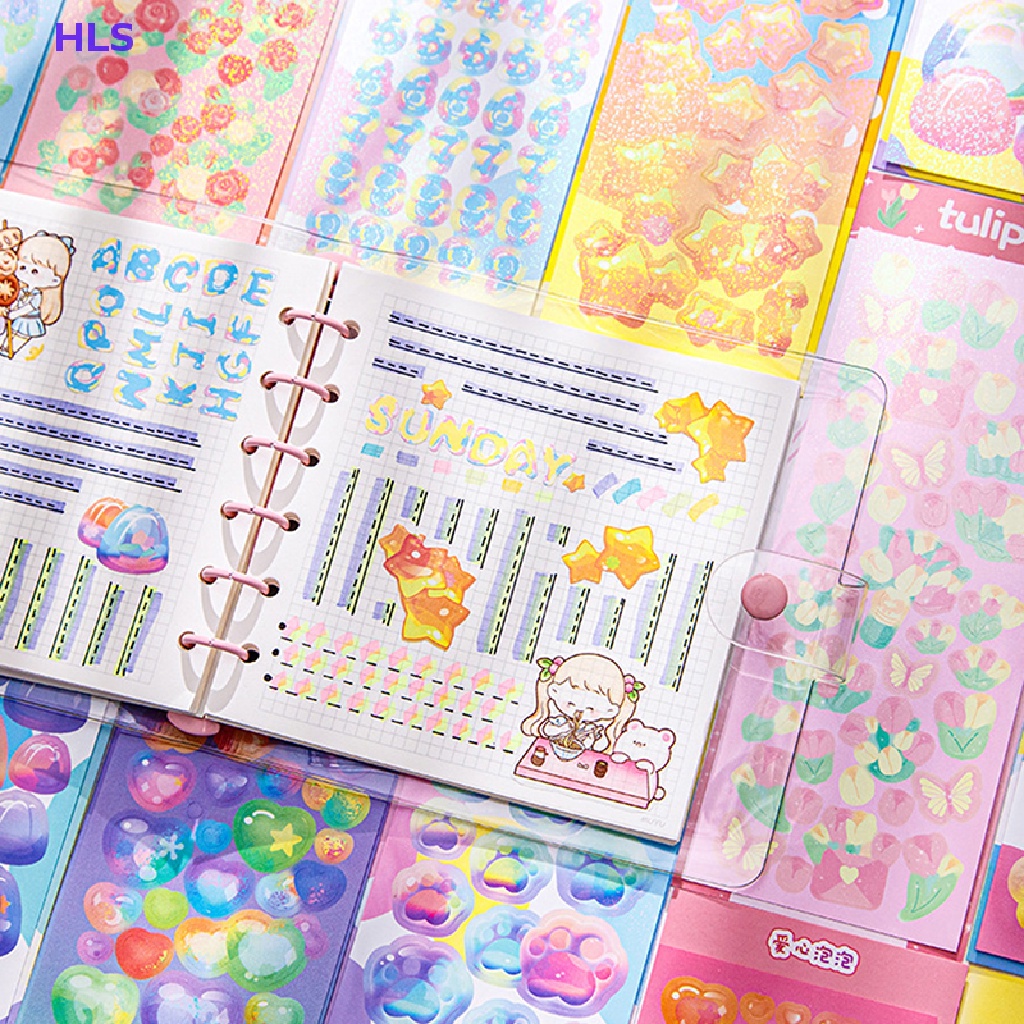 [HLS] Bộ 4 Miếng Dán Chủ Đề Bong Bóng Goo DIY Trang Trí Nhật Ký Điện Thoại Album Ảnh