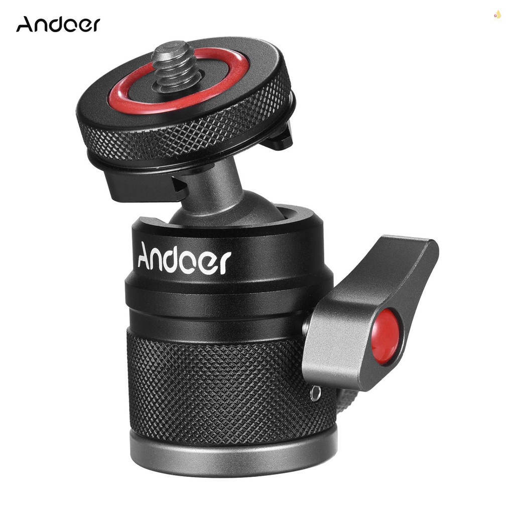 Đầu Chuyển Đổi Andoer Mini Xoay 360 Độ° Giá Đỡ Hợp Kim Nhôm Xoay 1 / 4 Inch &amp; Ốc Vít 3 / 8 Inch Cho Màn Hình Máy Ảnh / Đèn LED / Microphone Quay Video