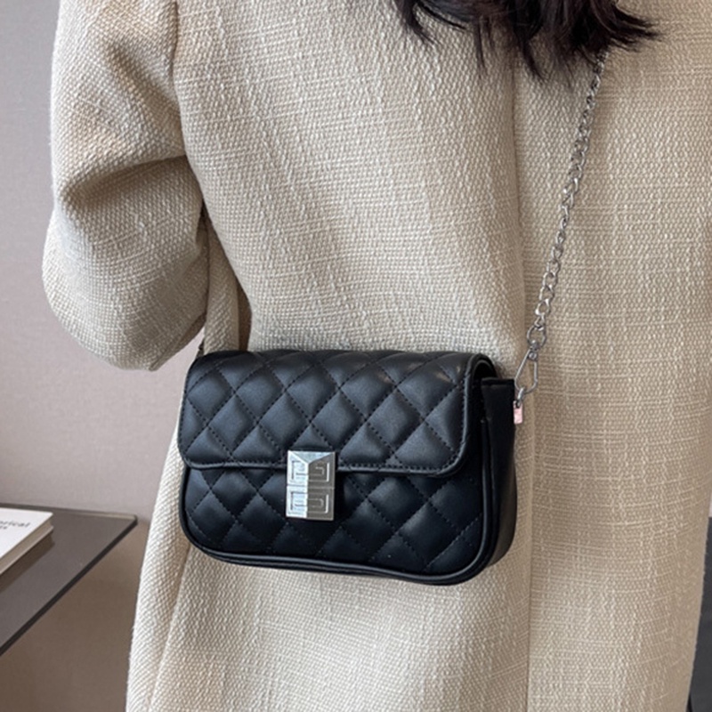 Túi Đeo Chéo Một Bên Vai Có Dây Xích Hình Thoi Nhỏ Phong Cách Phương Tây Dành Cho Nữ