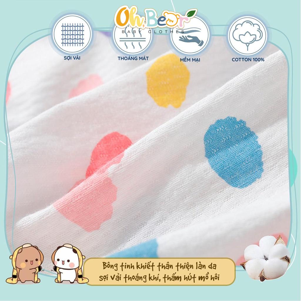 Bộ bodysuit cho bé ba lỗ liền thân vải thông hơi hàng Quảng Châu cho bé trai bé gái mặc hè | OHBear