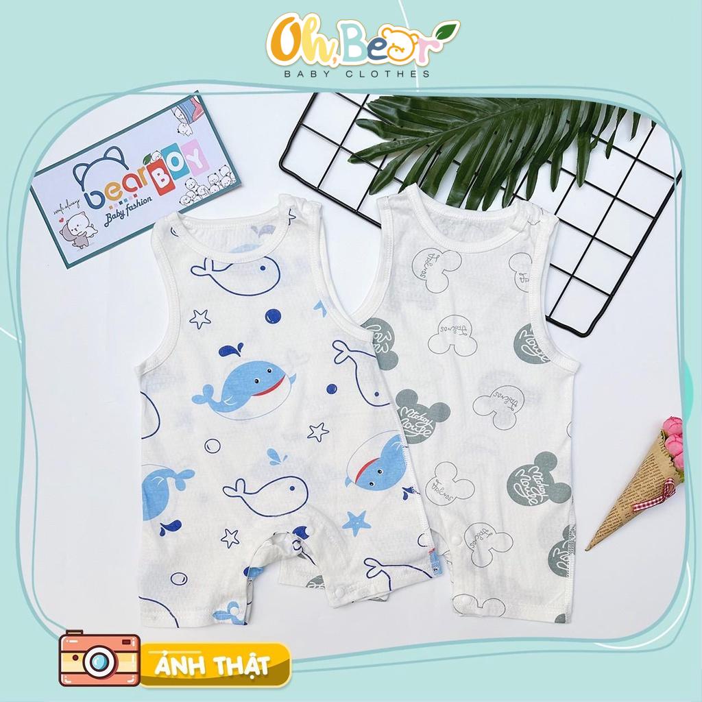 Bộ bodysuit cho bé ba lỗ liền thân vải thông hơi hàng Quảng Châu cho bé trai bé gái mặc hè | OHBear