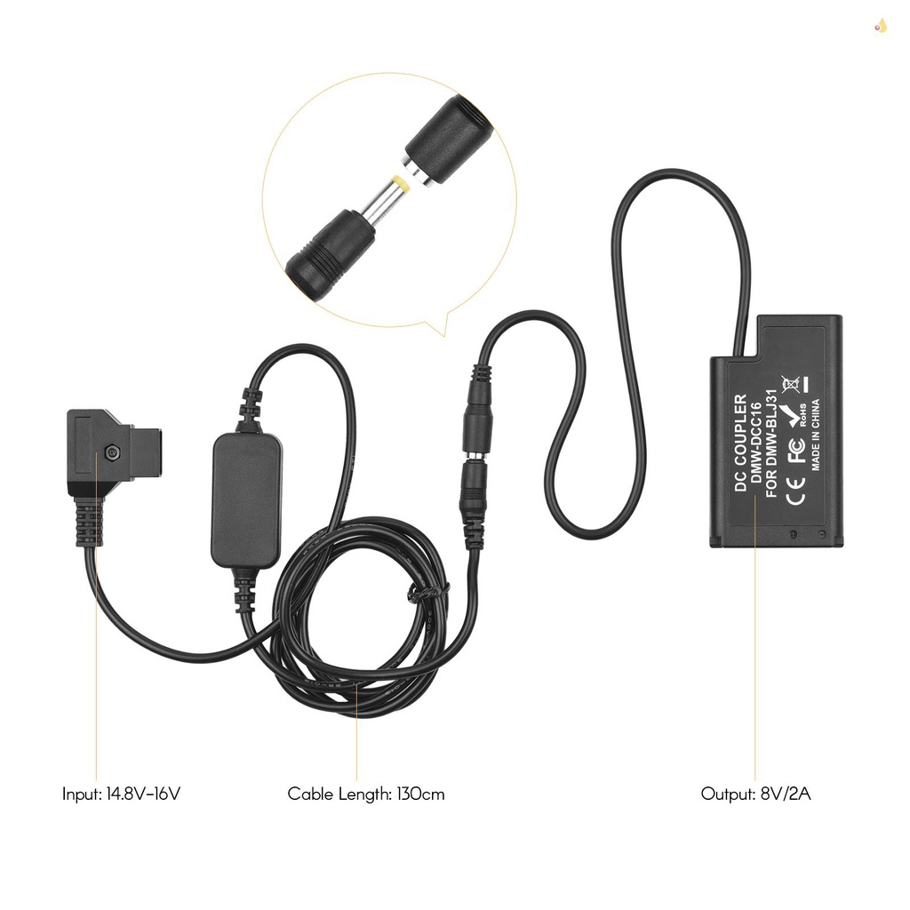 ANDOER Pin Cặp Đôi Thay Thế DMW-BLJ31 Dummy Pin DMW-DCC16 Cho Panasonic Lumix S11111R11S