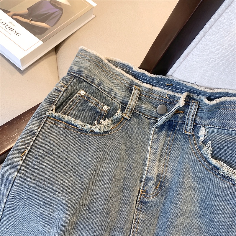 Chân Váy Denim Dáng Chữ A Lưng Cao Thiết Kế Mới Thời Trang Mùa Thu Đông Dành Cho Nữ