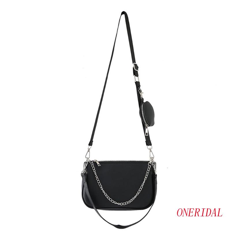 Túi Đeo Chéo Vai Bằng Da Pu Có Dây Xích Thời Trang Sành Điệu Cho Nữ