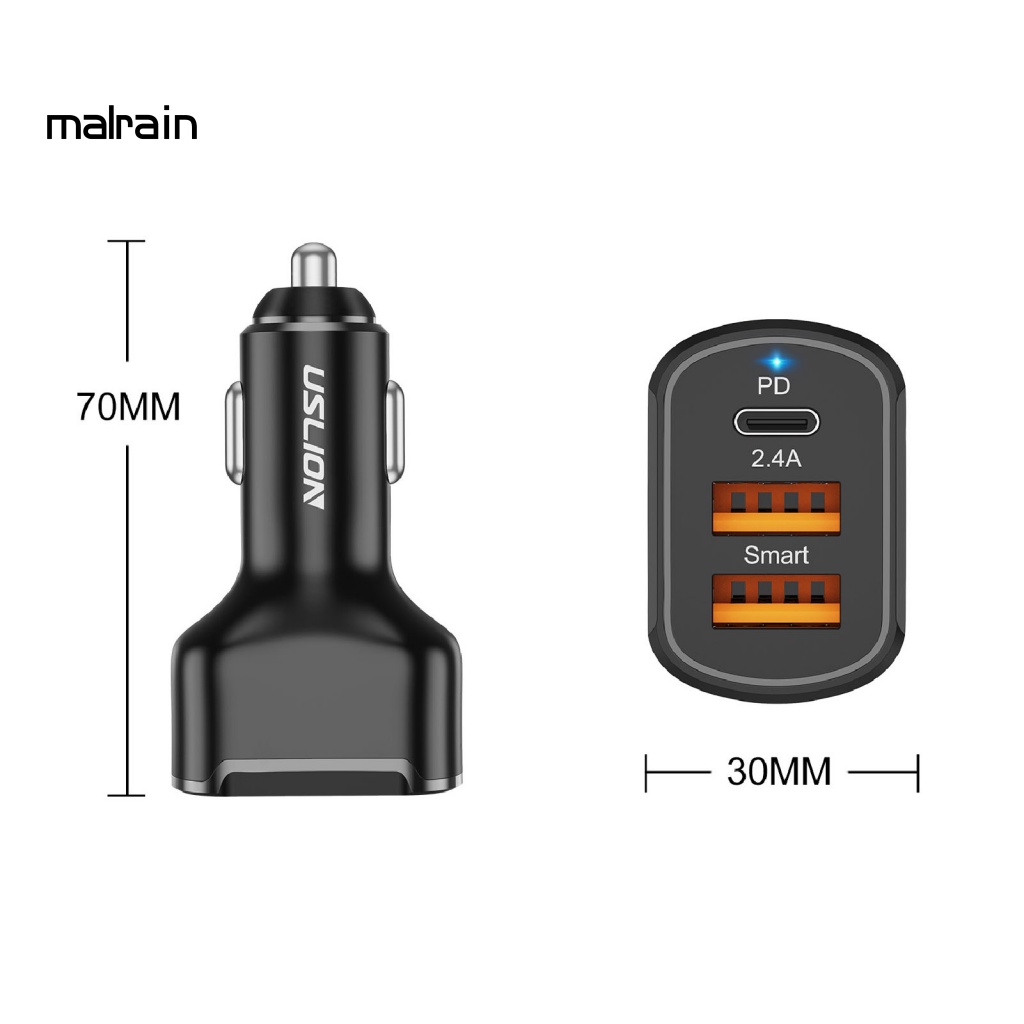 Ổ Cắm Sạc USB Kép Có Đèn LED Chịu Nhiệt Cho Xe Hơi