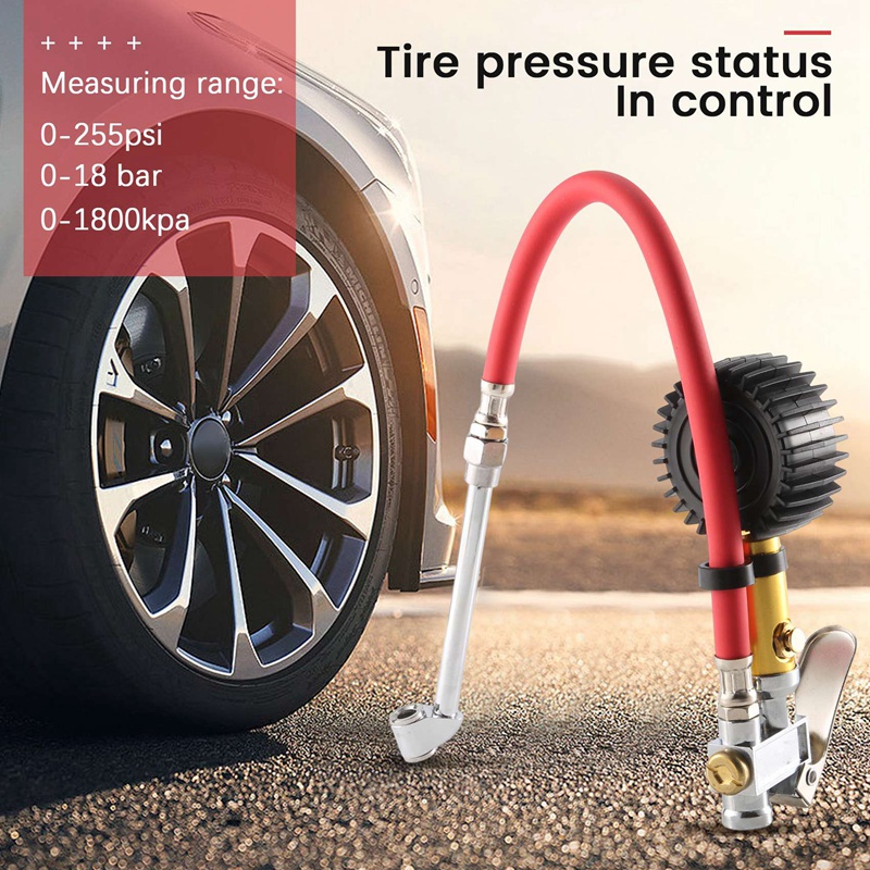 Máy Đo Áp Suất Lốp Xe Hơi Kỹ Thuật Số Với Ống Pvc Cho Xe Tải Suv