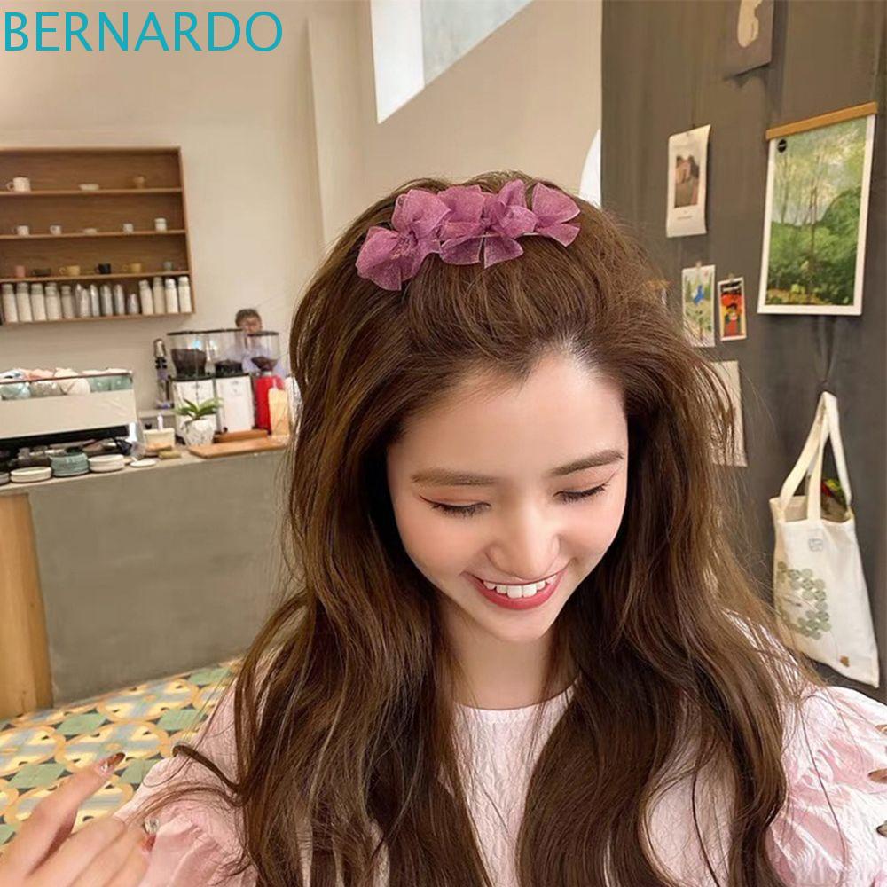 Kẹp Tóc Mỏ Vịt Đính Nơ Lưới Đơn Giản Thời Trang Cho Nữ