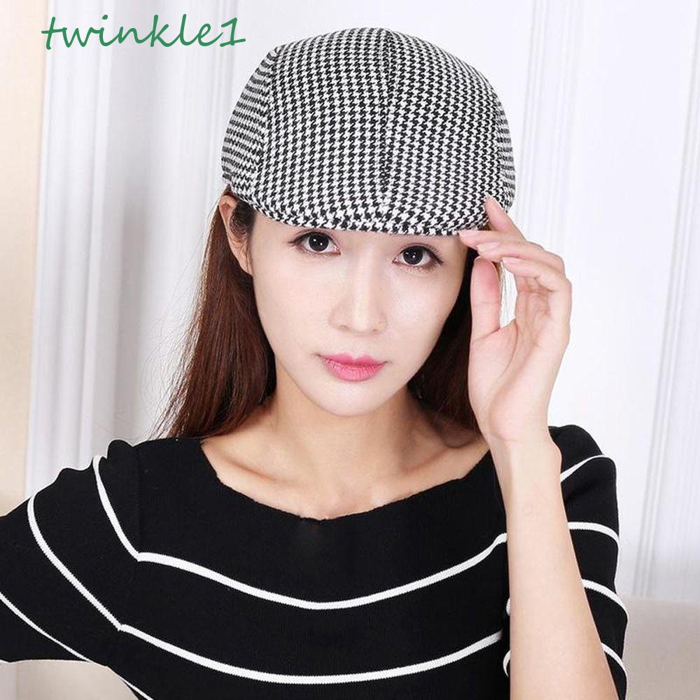 Mũ Lưỡi Trai Chất Liệu Cotton Họa Tiết Sọc Caro Đơn Giản Thời Trang Mùa Thu Cho Nam