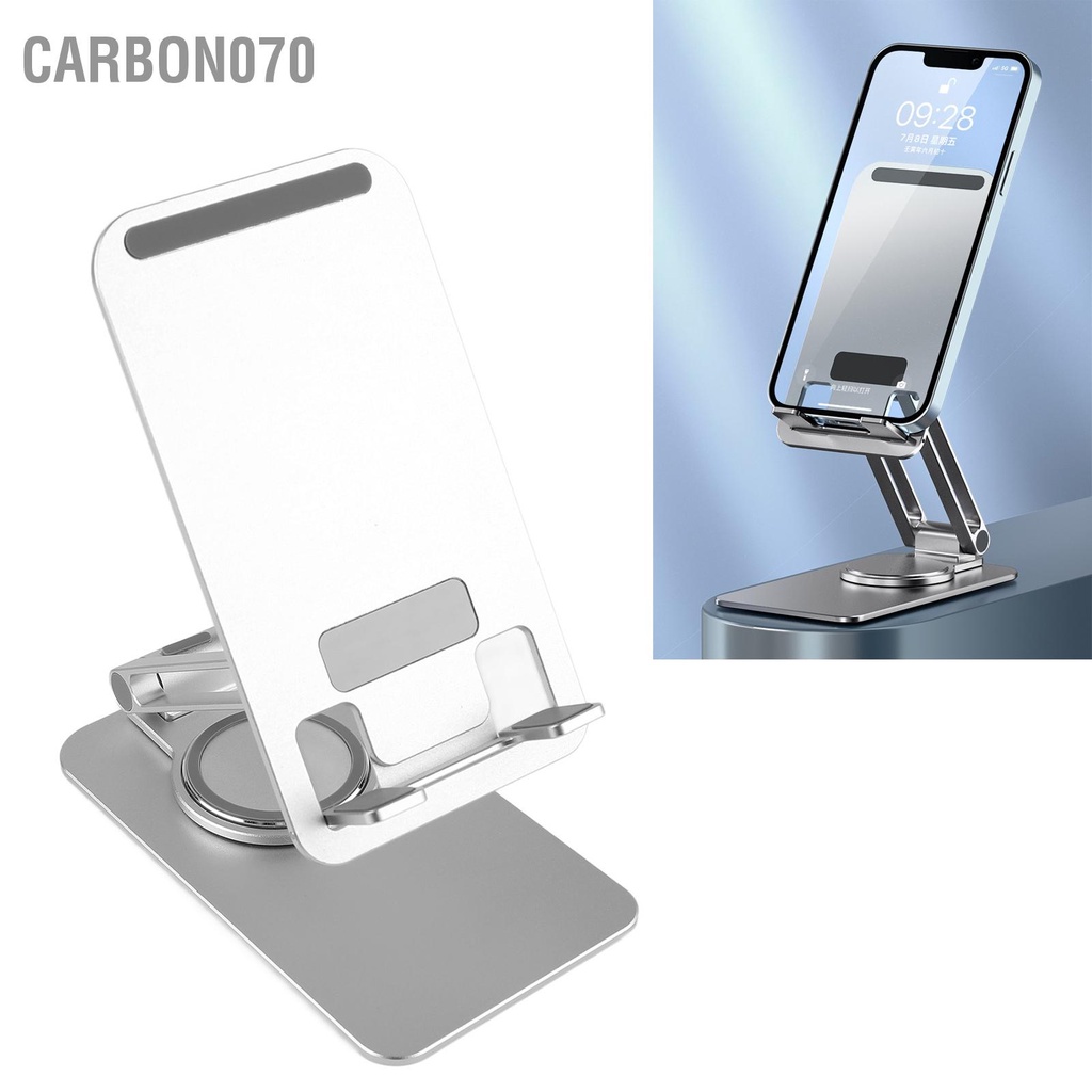Carbon070 Giá đỡ điện thoại di động có thể gập lại bằng hợp kim nhôm để bàn xoay được cho máy tính bảng Tất cả