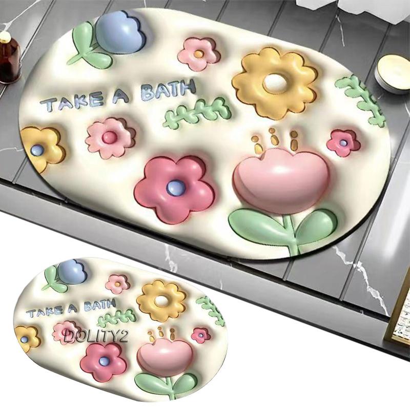 Set 2 Thảm Lót Sàn Nhà Tắm / Nhà Bếp Thấm Hút Nước Chống Trượt