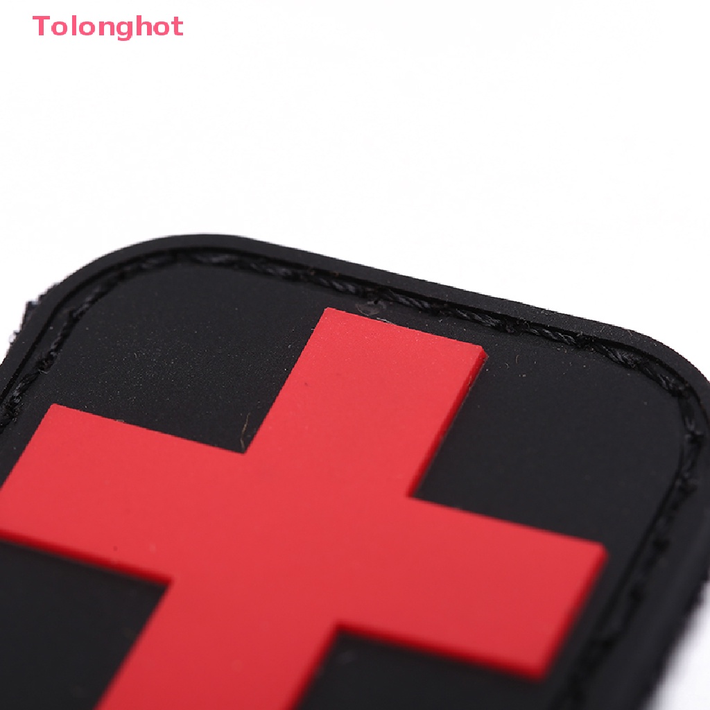 Tolonghot &gt; Huy Hiệu Sơ Cứu Hình Móc Chữ Thập Bằng pvc Màu Đỏ 4X4Cm Dùng Ngoài Trời