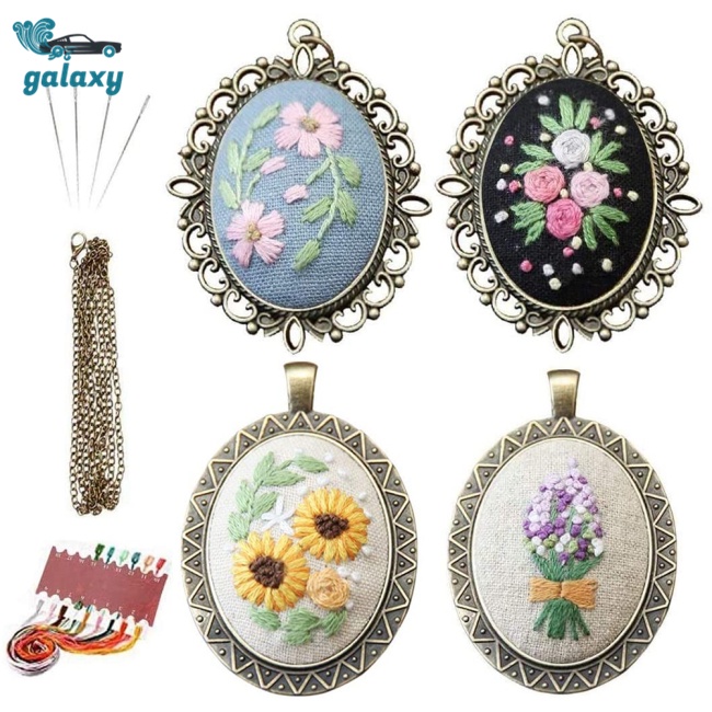 Galaxy Bộ Vòng cổ + Chỉ Thêu Nghệ Thuật Diy