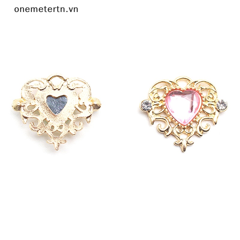 Set 5 Nút Hợp Kim Hình Trái Tim 21 * 25mm Trang Trí Quần Áo Diy