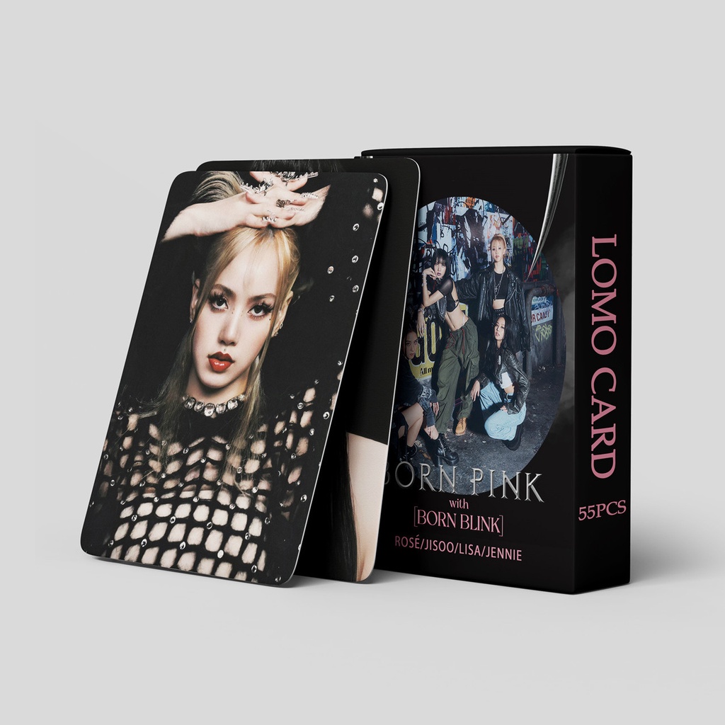 Thẻ Lomo card BlackPink bo góc BORN PINK Đen Shut Down Album Thần Tượng Kpop
