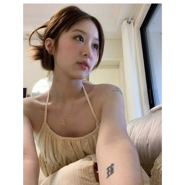 Đồ ngủ Hai Dây Dáng Ngắn Phong Cách Pháp Thời Trang Mùa Hè Hàng Mới Dành Cho Bạn Nữ