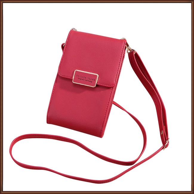 Túi Đeo Vai Bằng Da Màu Trơn Đơn Giản Thời Trang Cho Nữ