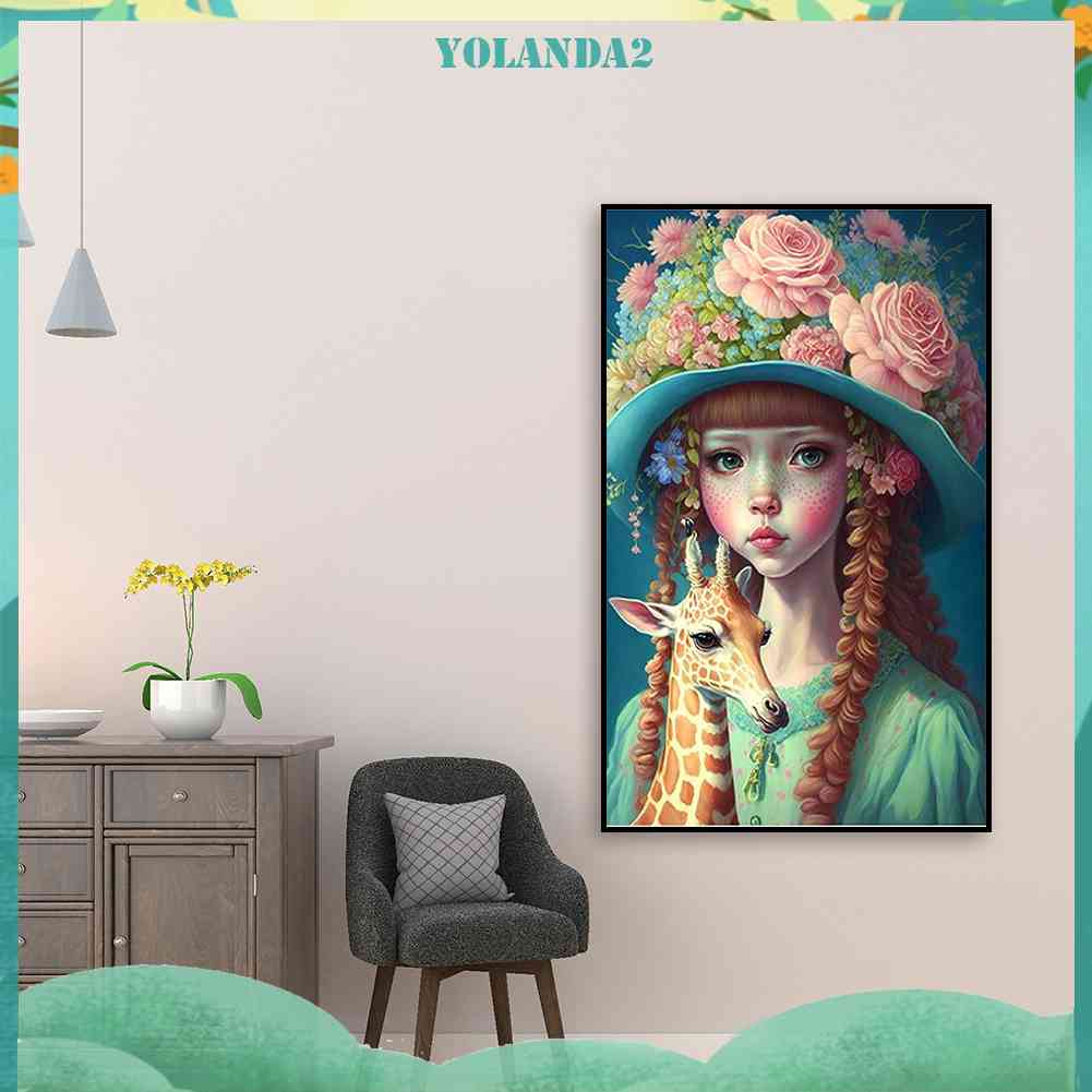 Tranh Đính Đá Kim Cương Toàn Bộ 5D DIY Hình Vẽ Cô Gái Trang Trí Nhà Cửa