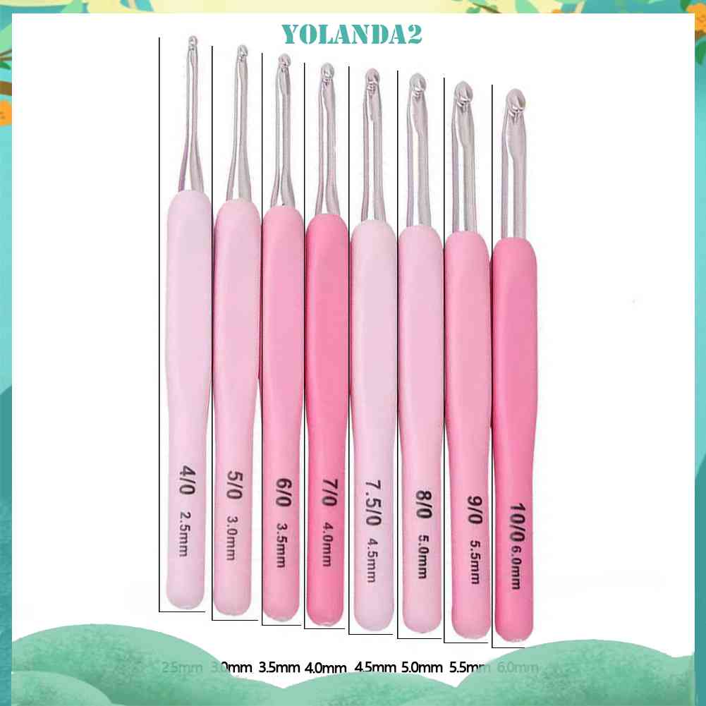 Set 8 Kim Móc Len Bằng Nhôm Màu Hồng