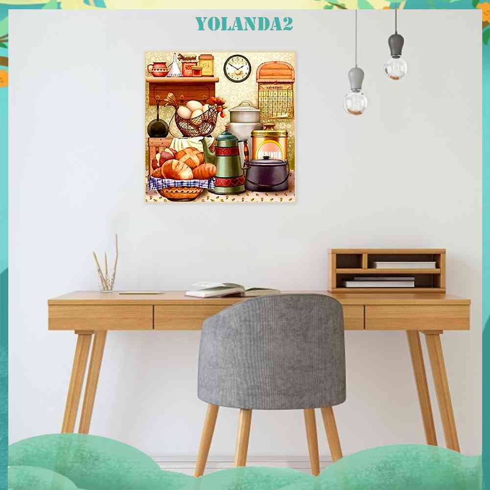 Tranh Đính Đá Kim Cương Toàn Bộ 5D DIY Hình Vẽ Đồ Ăn Trang Trí Nhà Cửa