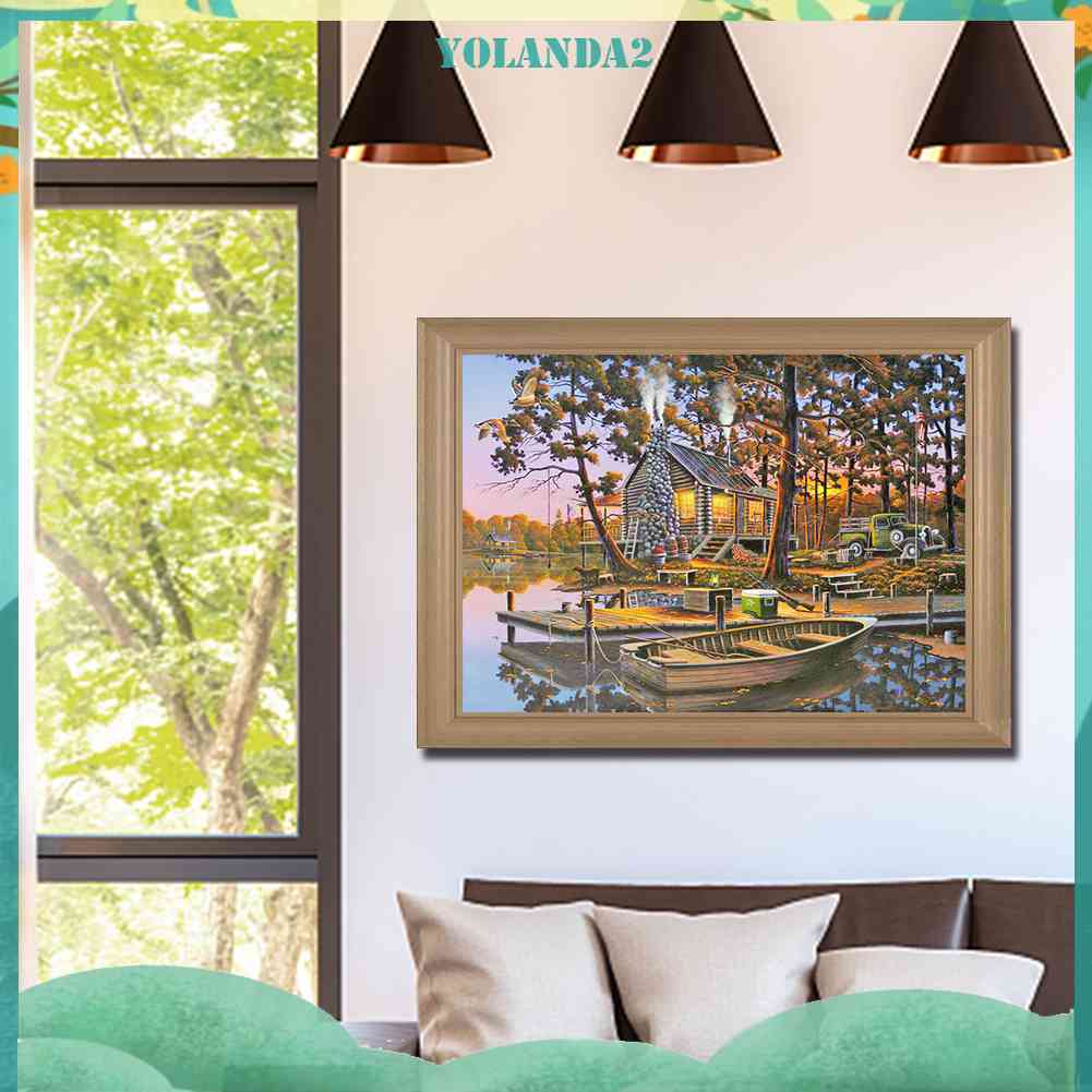 Bộ Tranh Đính Đá 5D Toàn Diện Họa Tiết Ngôi Nhà Ấn Tượng Dùng Trang Trí Nhà Cửa