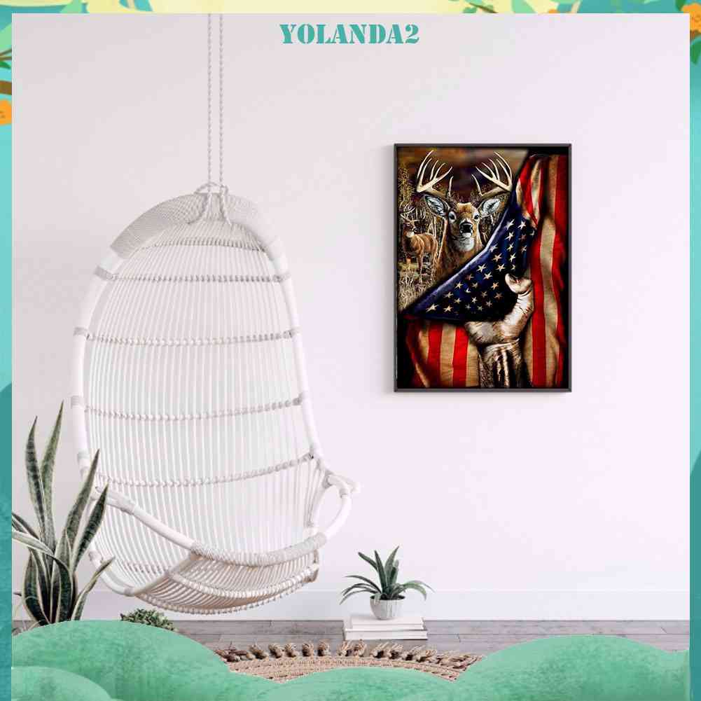 Bộ Tranh Đính Đá Họa Tiết Quốc Kỳ Độc Đáo Diy Dùng Trang Trí Nhà Cửa