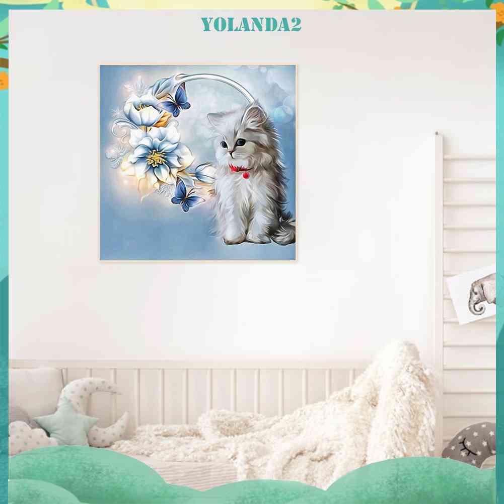 Tranh Đính Đá Kim Cương Toàn Bộ 5D DIY Hình Vẽ Mèo Ba Tư