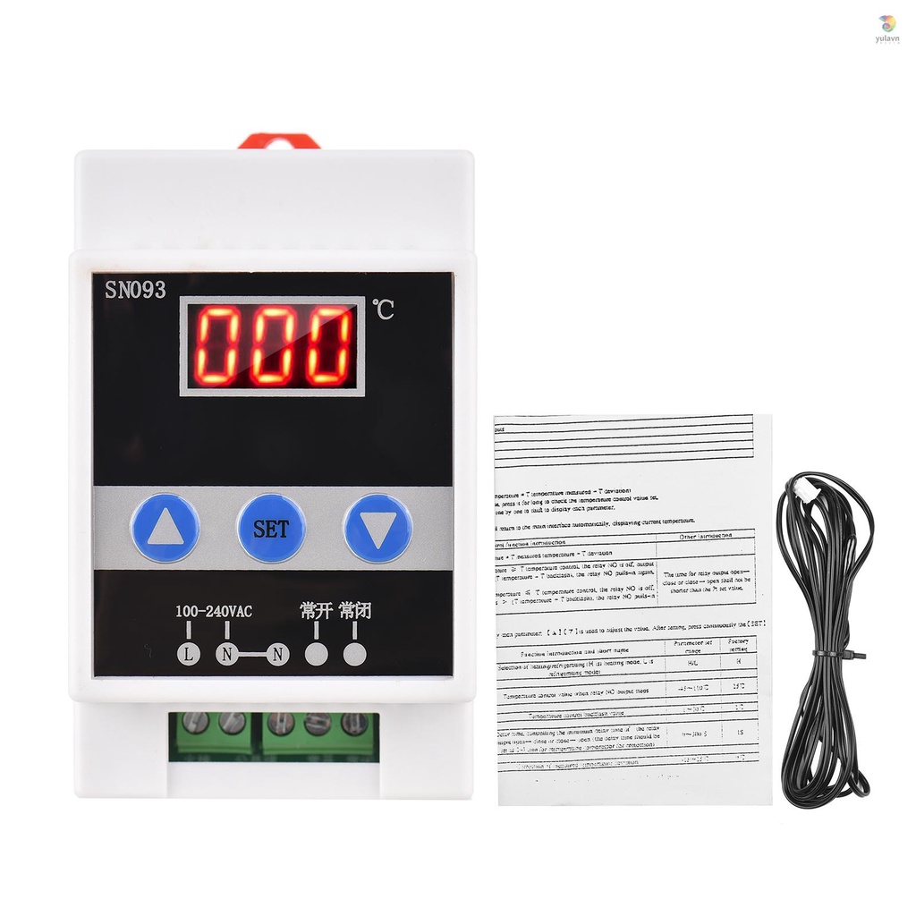 Bộ Điều Khiển Nhiệt Độ Một Chiều Có Đèn LED Kỹ Thuật Số 110-240V