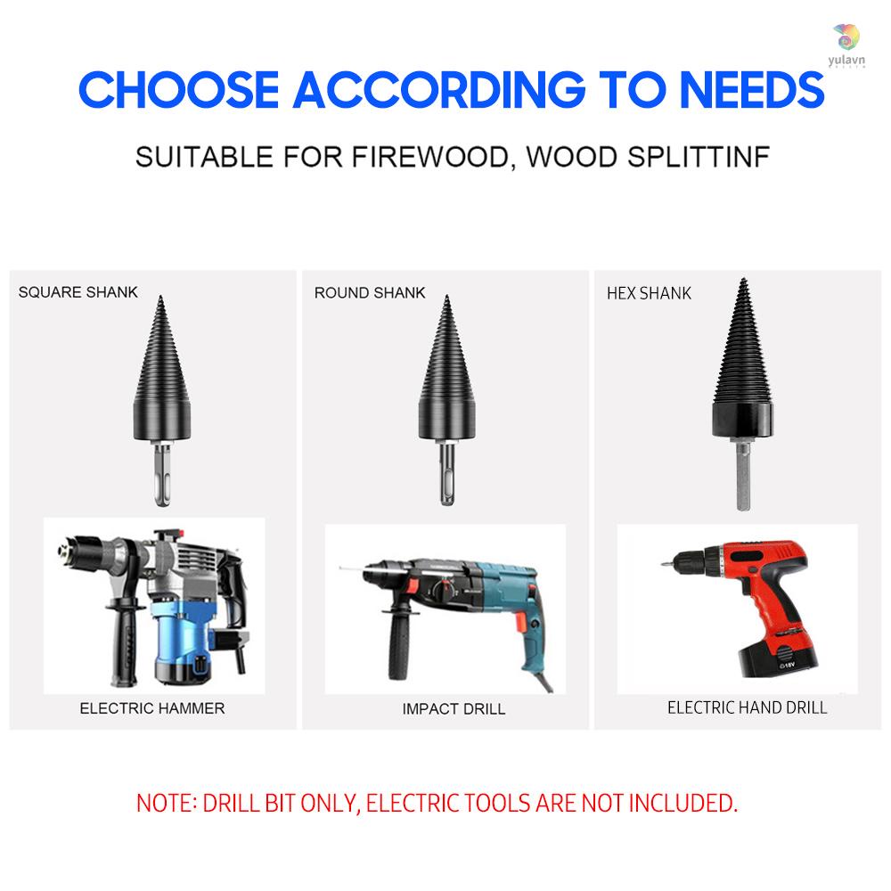 Mũi Khoan Gỗ Hình Nón / Vuông / Tròn / Lục Giác 32mm Với 3 Mũi Có Thể Tháo Rời