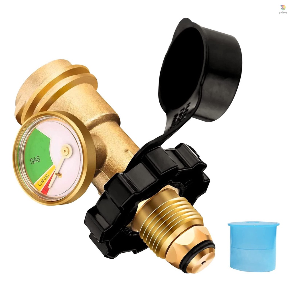 Van Chuyển Đổi Bình Propane Thông Dụng Kèm Đồng Hồ Đo Áp Suất Van Bồn Chứa QCC1 Propane Cho RV Camper / BBQ / Xi Lanh