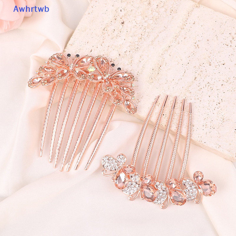 Lược Cài Tóc Hình Bướm Đính Đá Phong Cách Hàn Quốc Cho Người Lớn Mới