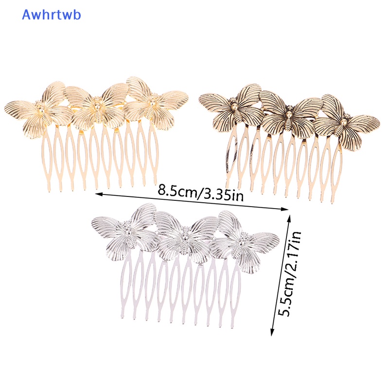 Trâm Cài Tóc Kim Loại Hình Bướm Phong Cách Vintage Thanh Lịch Cho Nữ Mới