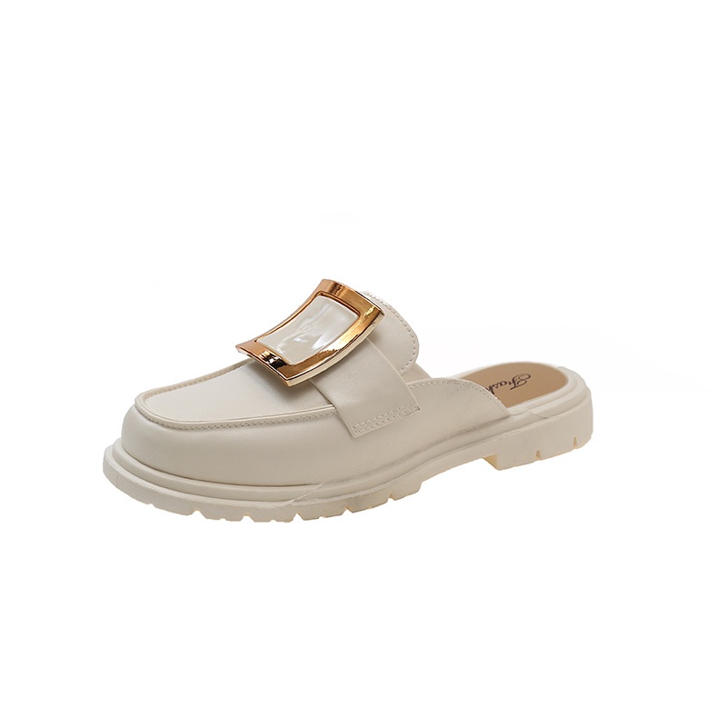 Dép Lười Bít Mũi Đế Bằng Mềm Có Khóa Vuông Thời Trang Cho Nữ AA4203