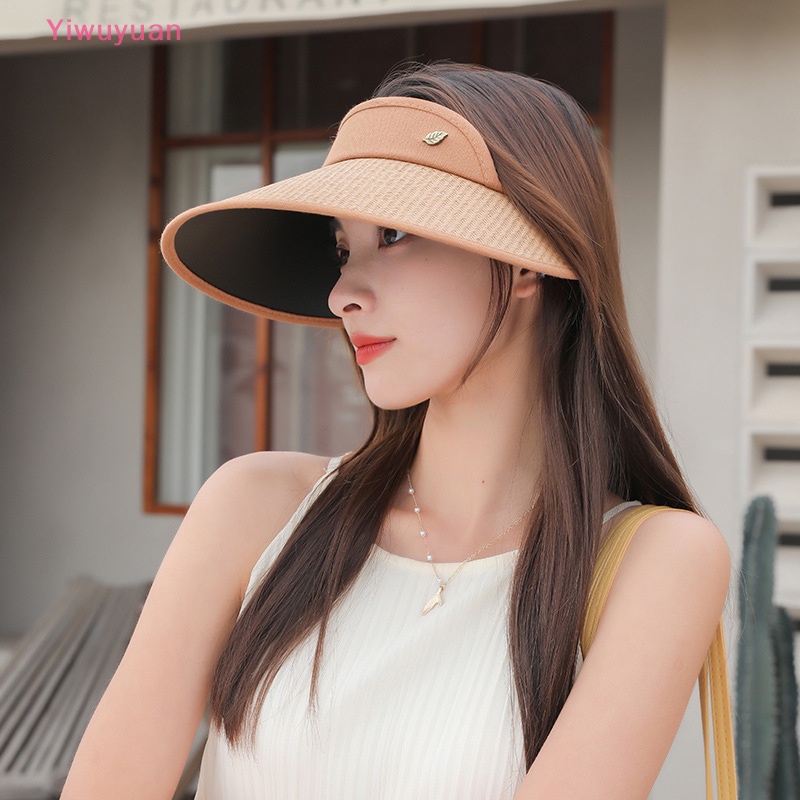 < Yiwuyuan > Mũ Cói Rộng Vành Chống Nắng / Tia UV Có Thể Gập Lại Hợp Thời Trang Đi Biển Du Lịch Cho Nữ Mới