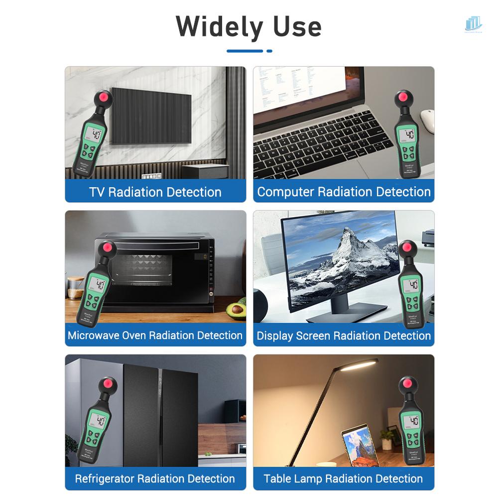 Thiết Bị Kiểm Tra Bức Xạ Điện Từ Mastfuyi FY8809 EMF Cầm Tay Có Đèn Pin Với Màn Hình LCD Hiển Thị