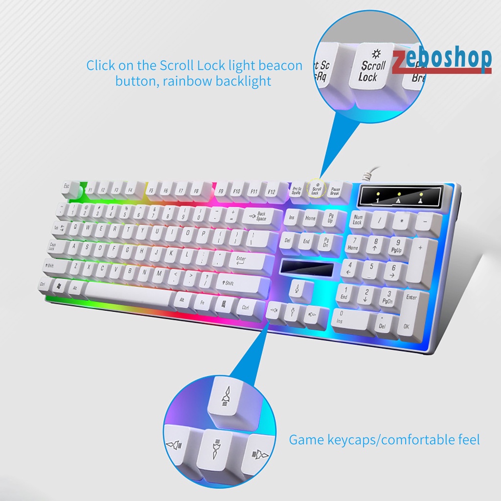 Bộ 2 Chuột Và Bàn Phím Cơ Chơi Game Có Dây USB G21B Dành Cho Văn Phòng