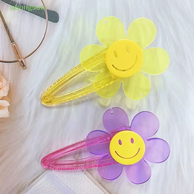 Kẹp Tóc Hình Hoa Hướng Dương Mặt Cười Bằng Acrylic Trong Suốt Cho Bé Gái Bongsea 2023