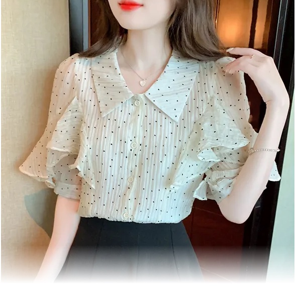 [Link đại diện trà Ge-npi te-a] Áo Voan Chấm Bi