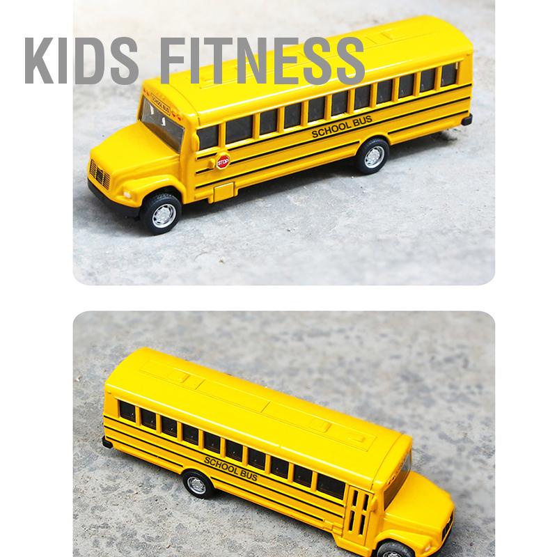Kids Fitness Mô Hình Xe Buýt Trường Học Hợp Kim Phỏng Lực Đồ Chơi Cho Bé Trai Trẻ Em