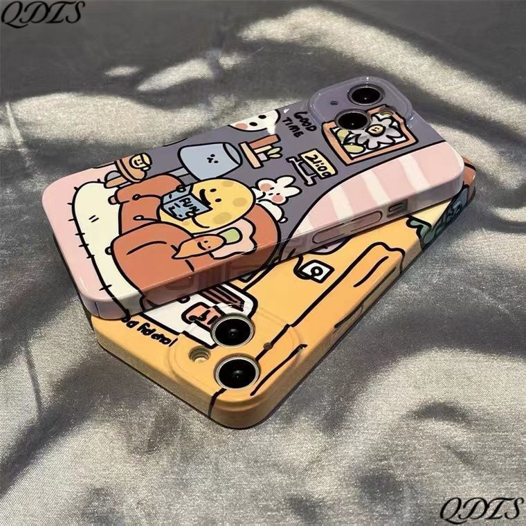 Ốp Điện Thoại Cứng Chống Sốc In Hình Thỏ Hoạt Hình Cho Iphone 13 / 11 7 14Pro12Iphone11 8p Gv4