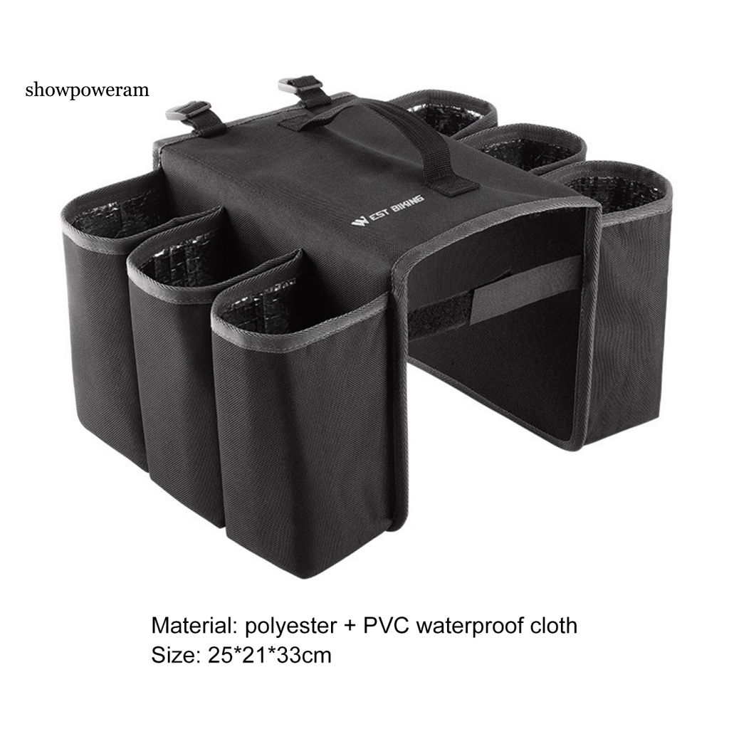 Túi Đựng Đồ Uống Hai Mặt 6 Ngăn Gắn Yên Xe Đạp Chống Nước