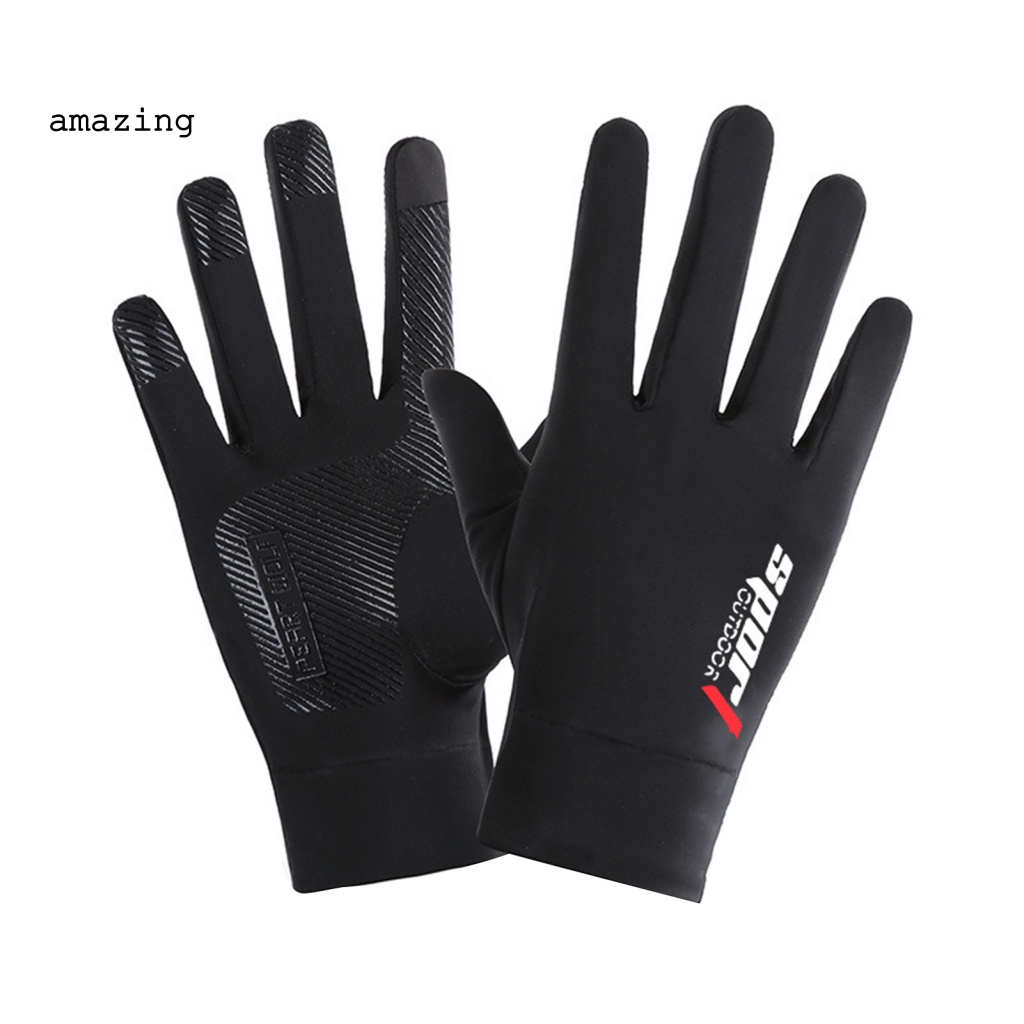 1 Đôi Găng Tay Lái Xe Đạp Bằng Silicon Có Thể Dùng Màn Hình Cảm Ứng Dễ Sử Dụng